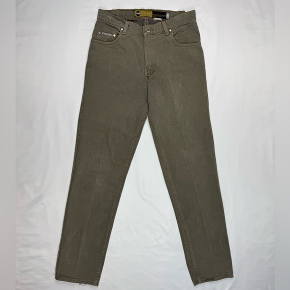 Vtg Levis SilverTab Lean Men Jeans 30 x 33 Slim Fit 90s Dark Beige Distressed B8 - Picture 2 of 11